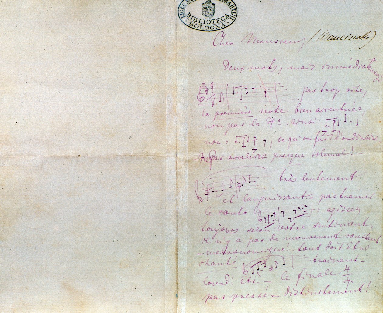 Handwritten letter of Richard Wagner to Luigi Mancinelli, December 10th by Richard Wagner