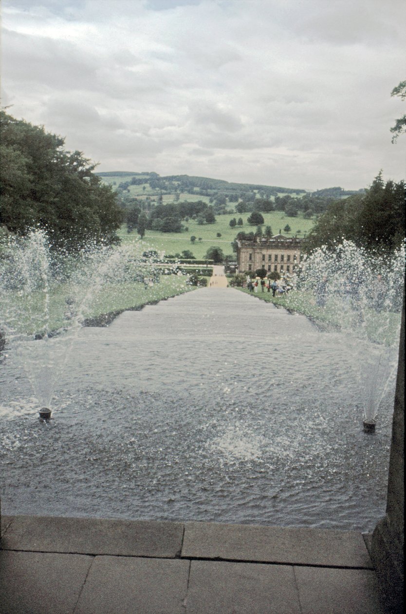 Chatsworth House from the Top of the Cascade, Derbyshire by Richard Williams