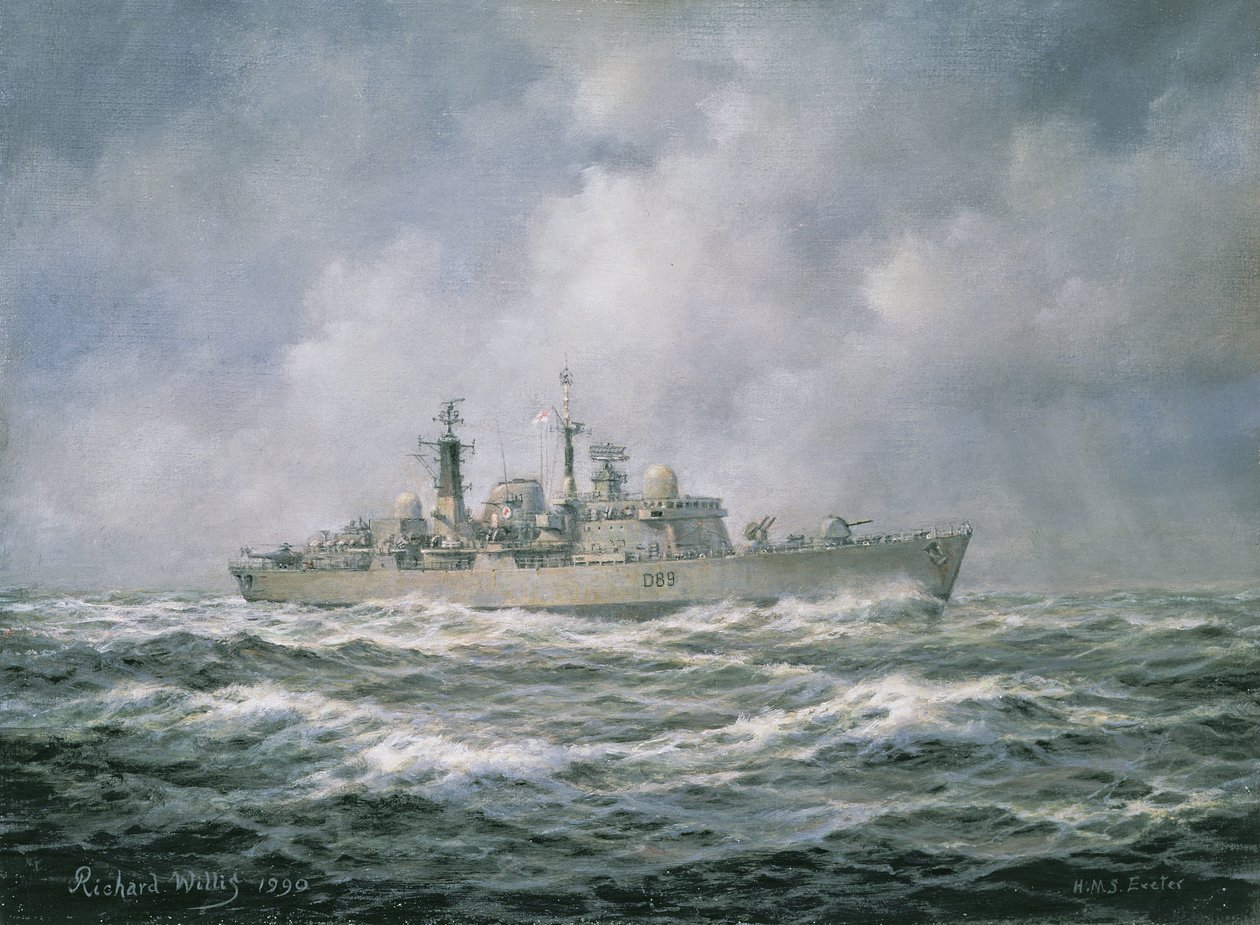 H.M.S. Exeter at Sea by Richard Willis