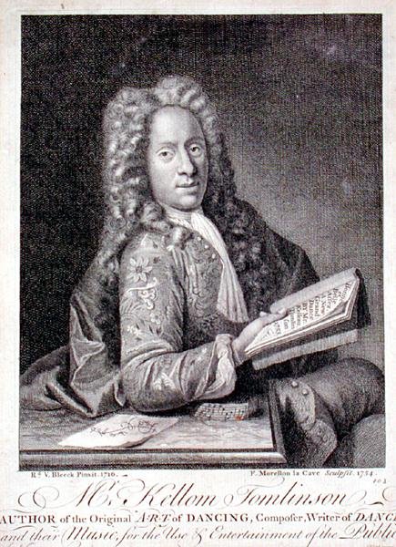 Portrait of Kellom Tomlinson (c.1690-c.1753) engraved by Francois Morellon la Cave (1754) by Richard van (after) Bleeck