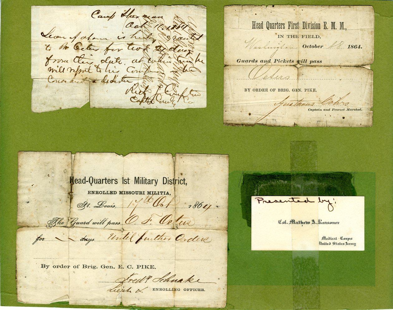 Includes Two Military Passes and a Leave of Absence by Rien J. Compton