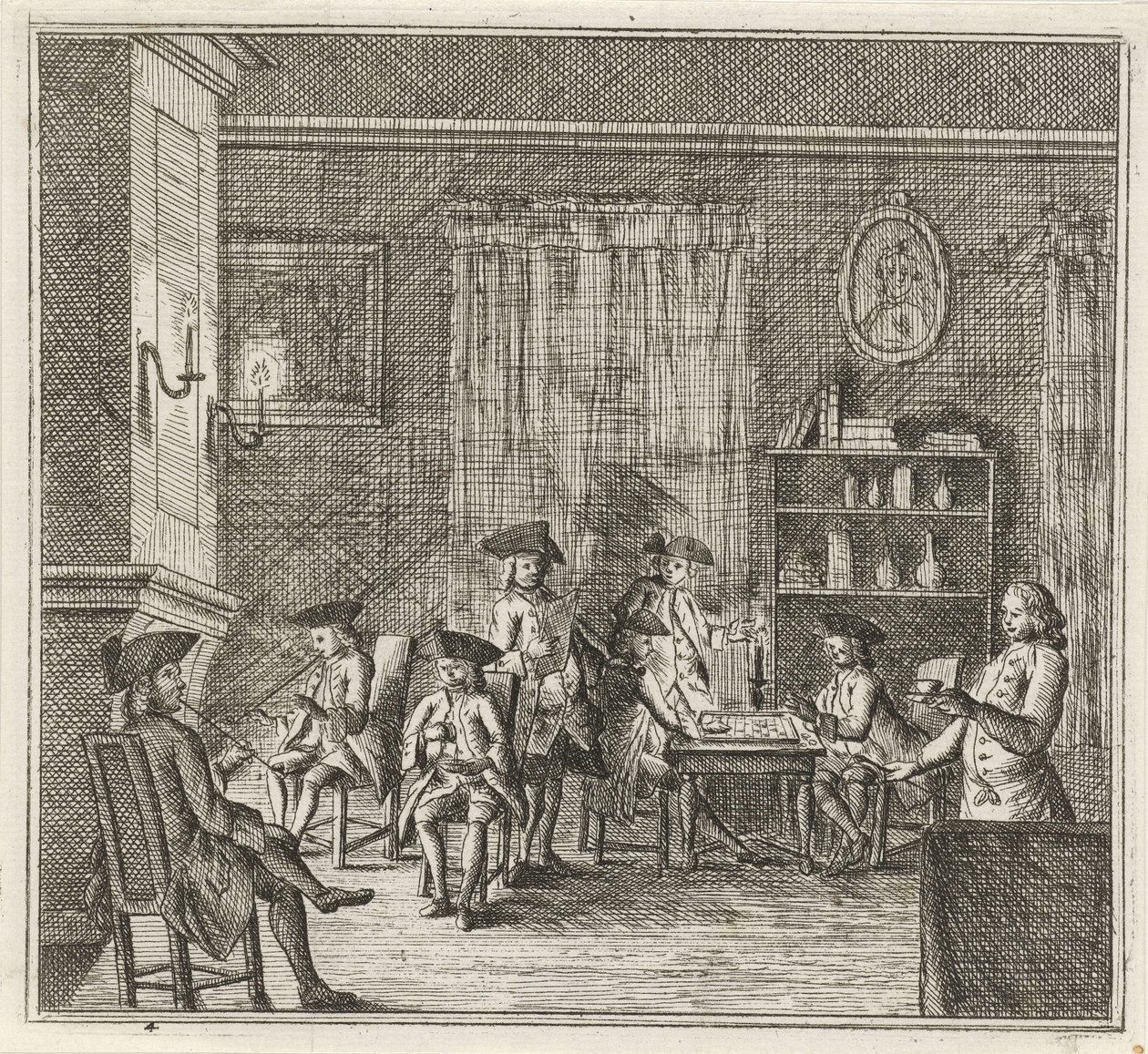 Interior with Various Figures by Rienk Jelgerhuis