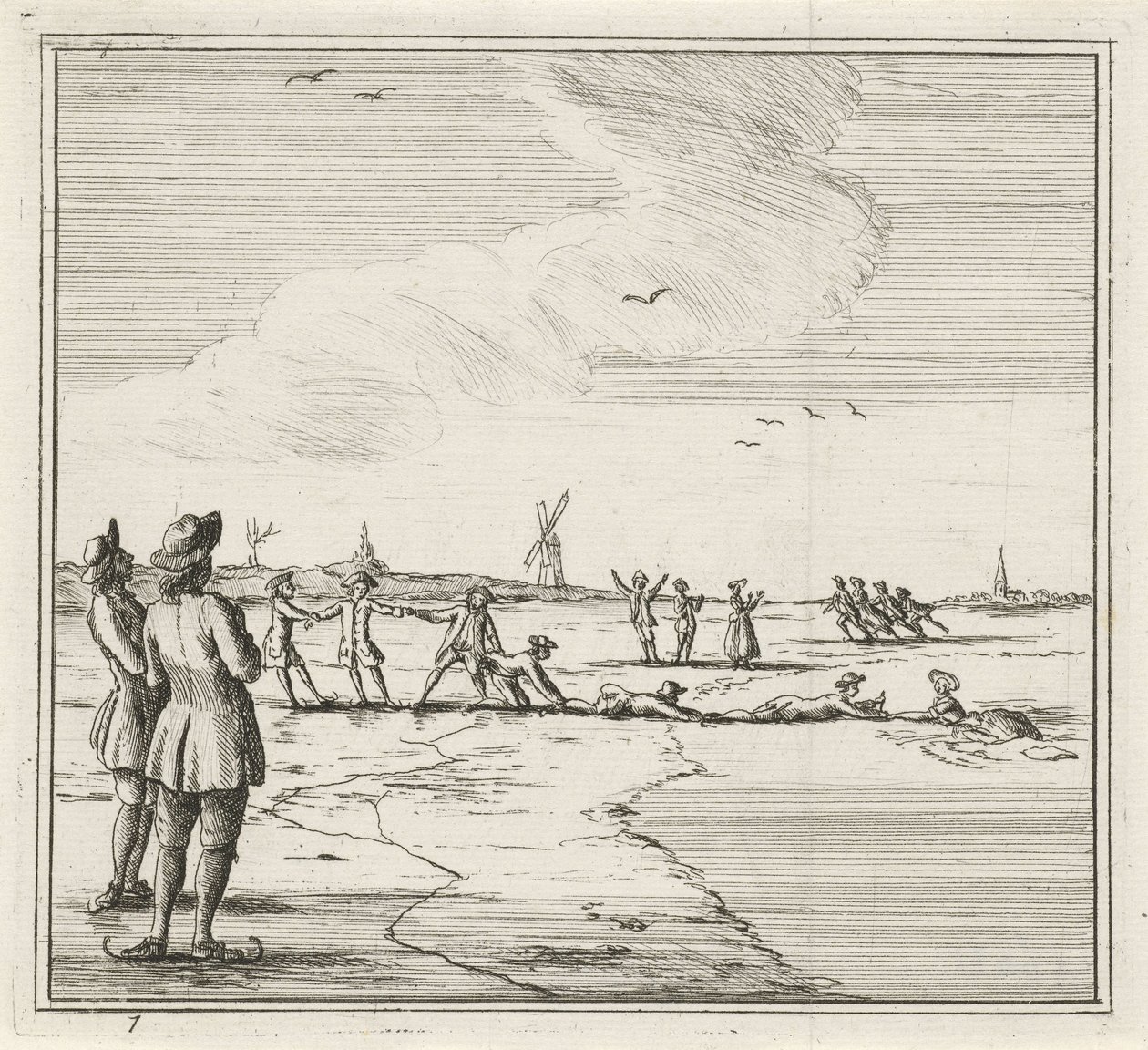 Winter Landscape with Skaters by Rienk Jelgerhuis