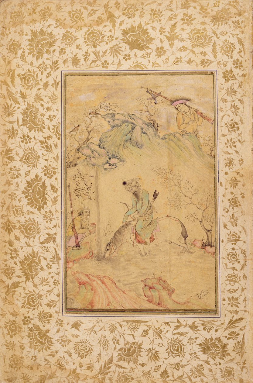 Hunters in a Landscape, c.1615 by Riza i Abbasi