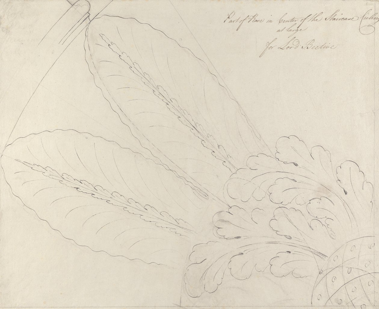 Design for the Ceiling Rose on the Staircase, Headfort House by Robert Adam