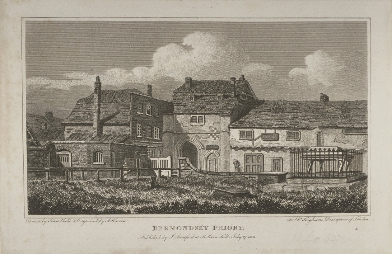 View of the Abbey of St Saviour, Bermondsey by Robert Blemell Schnebbelie