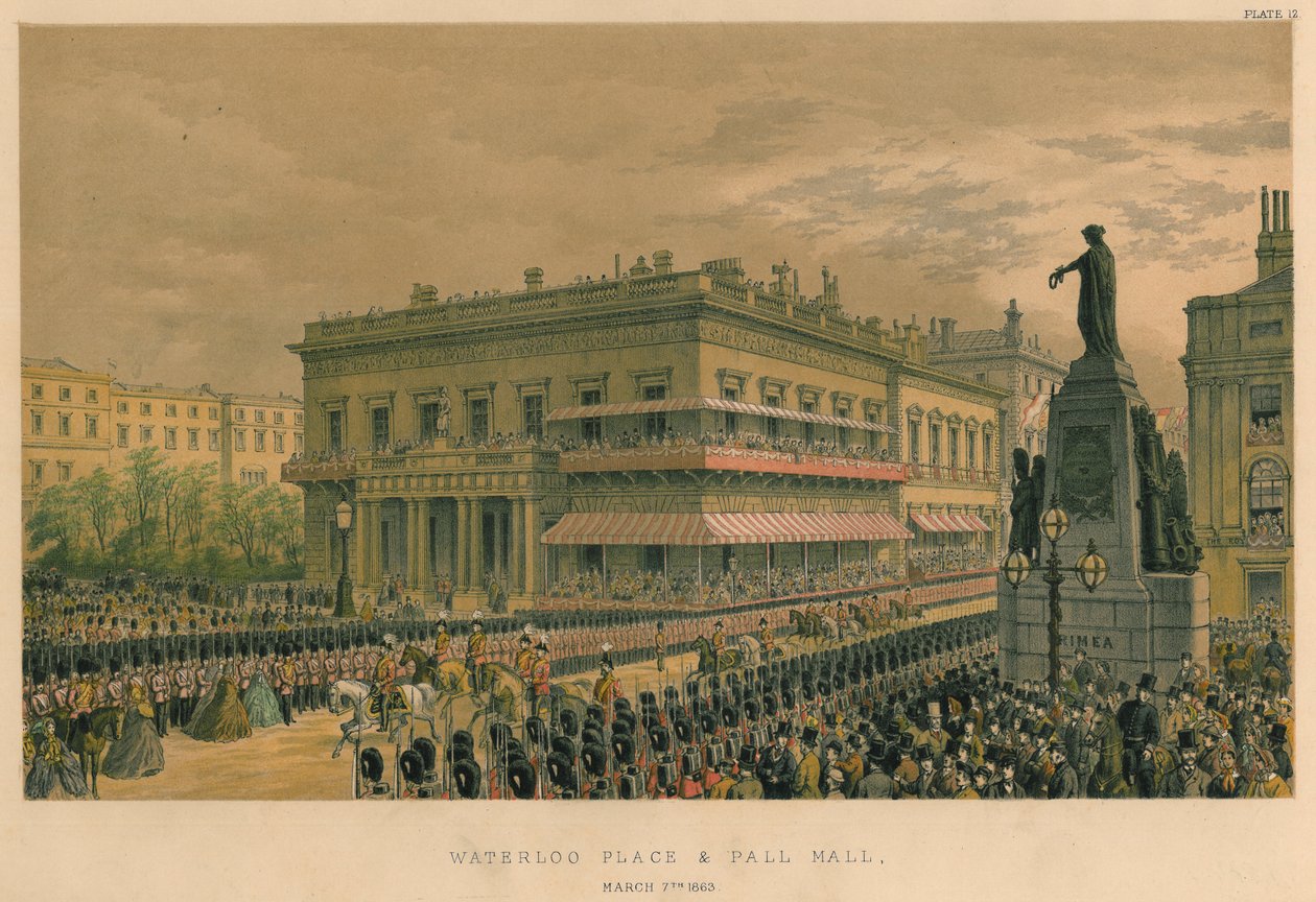 Waterloo Place and Pall Mall, March 7th 1863 by Robert Charles Dudley