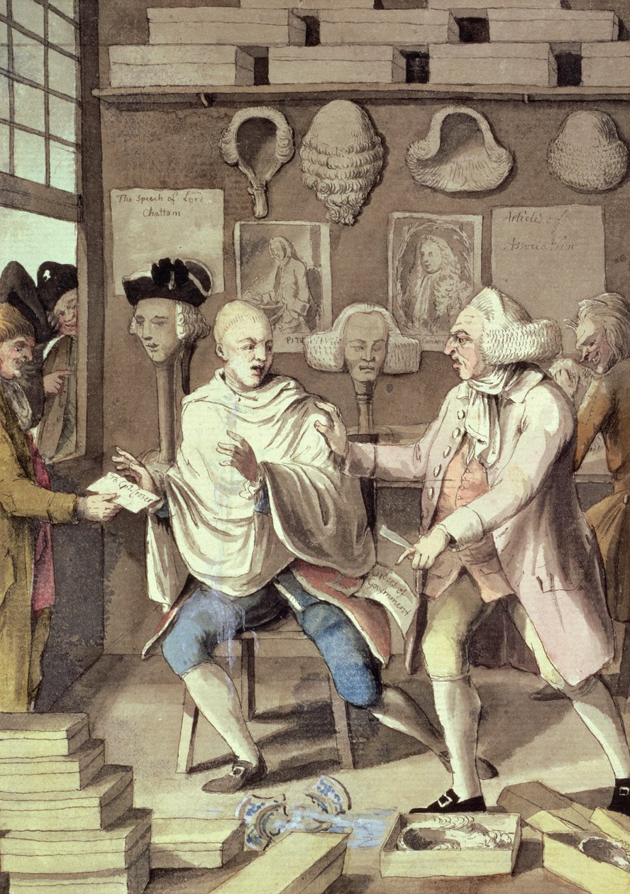 The Patriotick Barber of New York, or the Captain of the Suds, 18th century by Robert Dighton