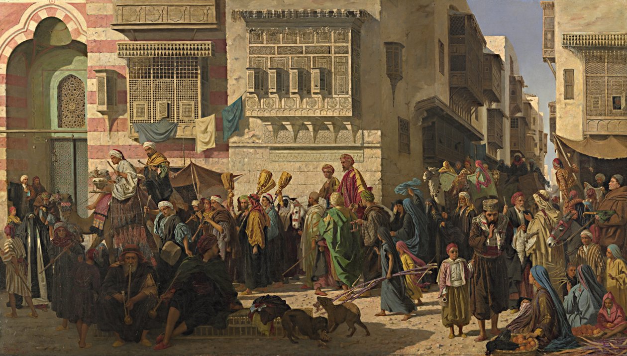 A Sheikh and His Son Entering Cairo on Their Return from a Pilgrimage to Mecca by Robert Dowling