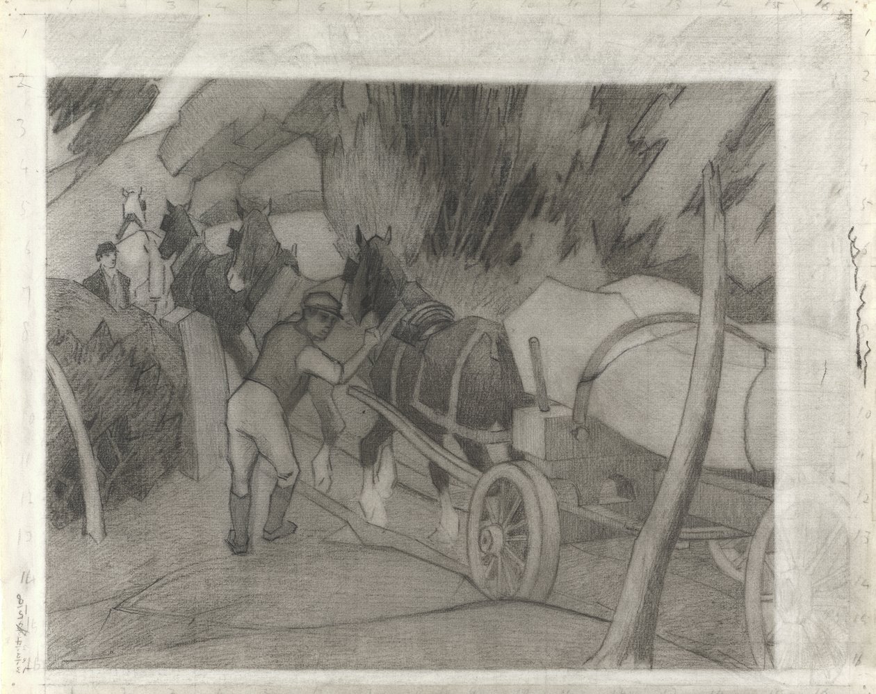 Timber Hauling, c.1917 by Robert Polhill Bevan