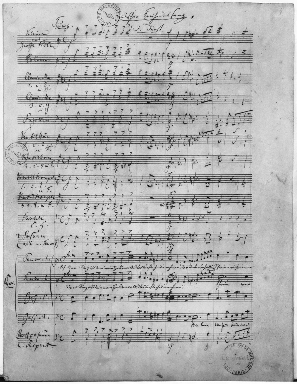 Ms.316, Three Lieder, Opus 65, Number 3, for Male Choir, 1847 by Robert Schumann