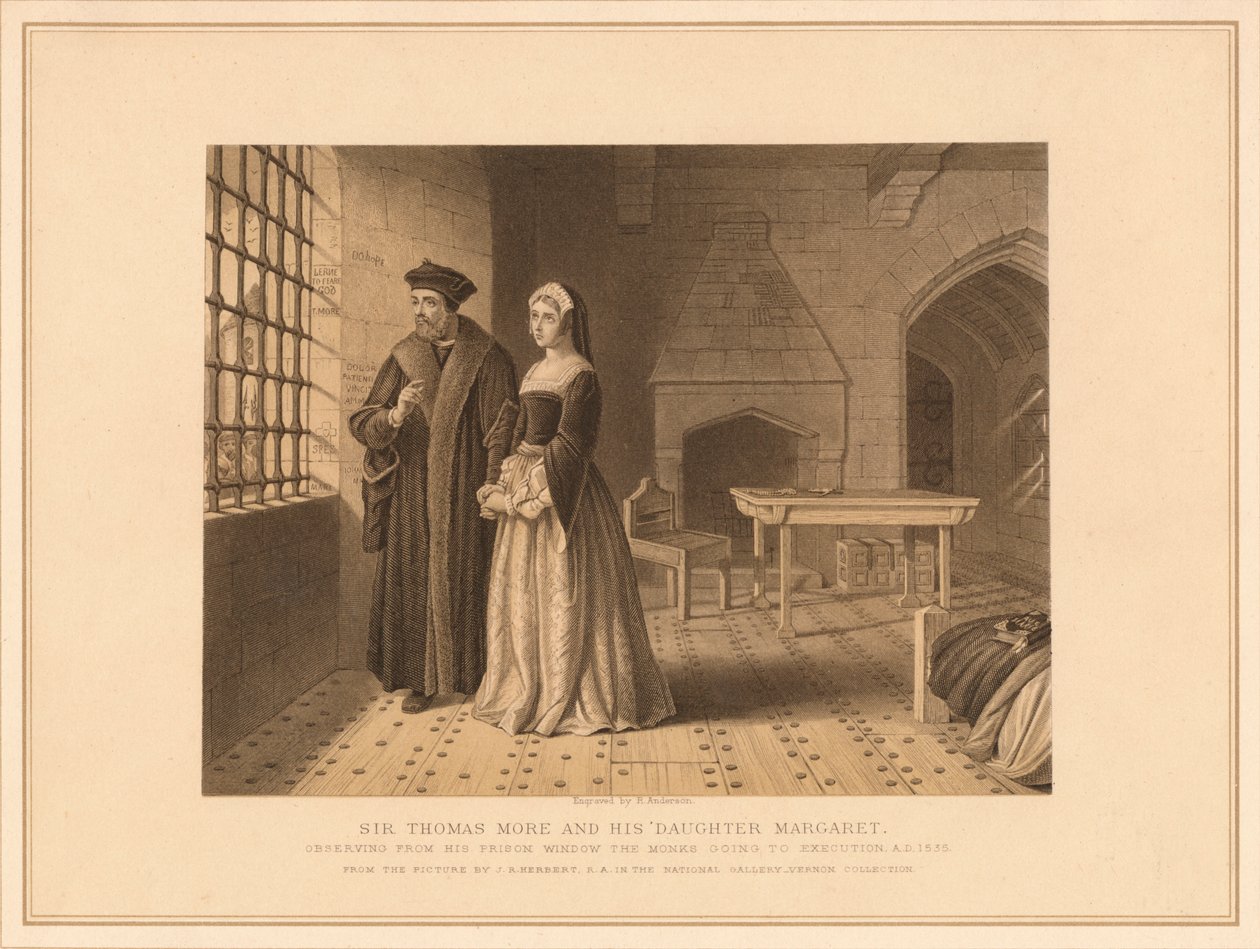 Sir Thomas More and his Daughter Margaret, 1878 by Robert Anderson
