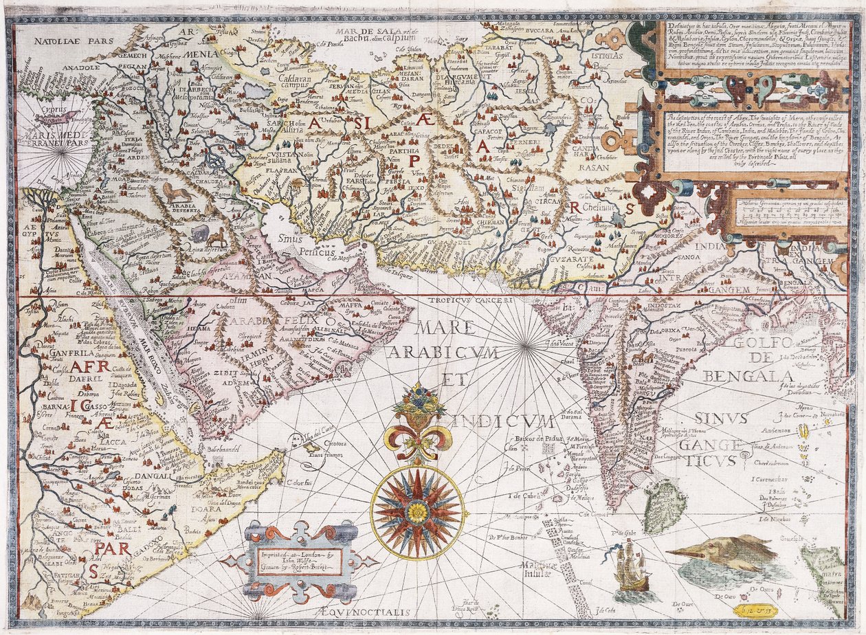 A Map of East Africa, Arabia and India by Robert Beckit