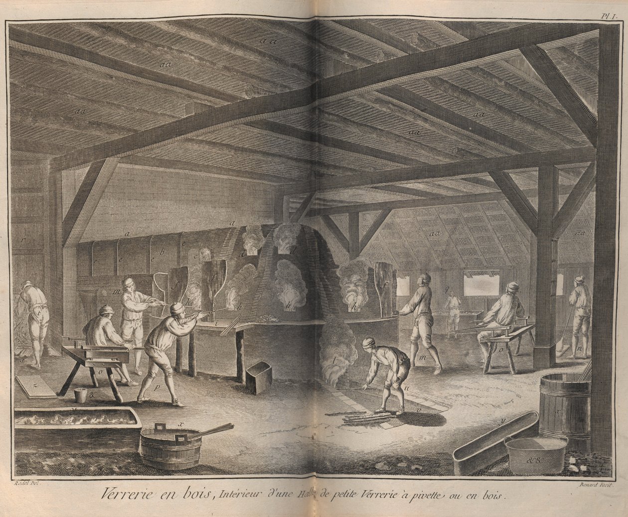 Glass Making. From Encyclopédie by Denis Diderot and Jean Le Rond d