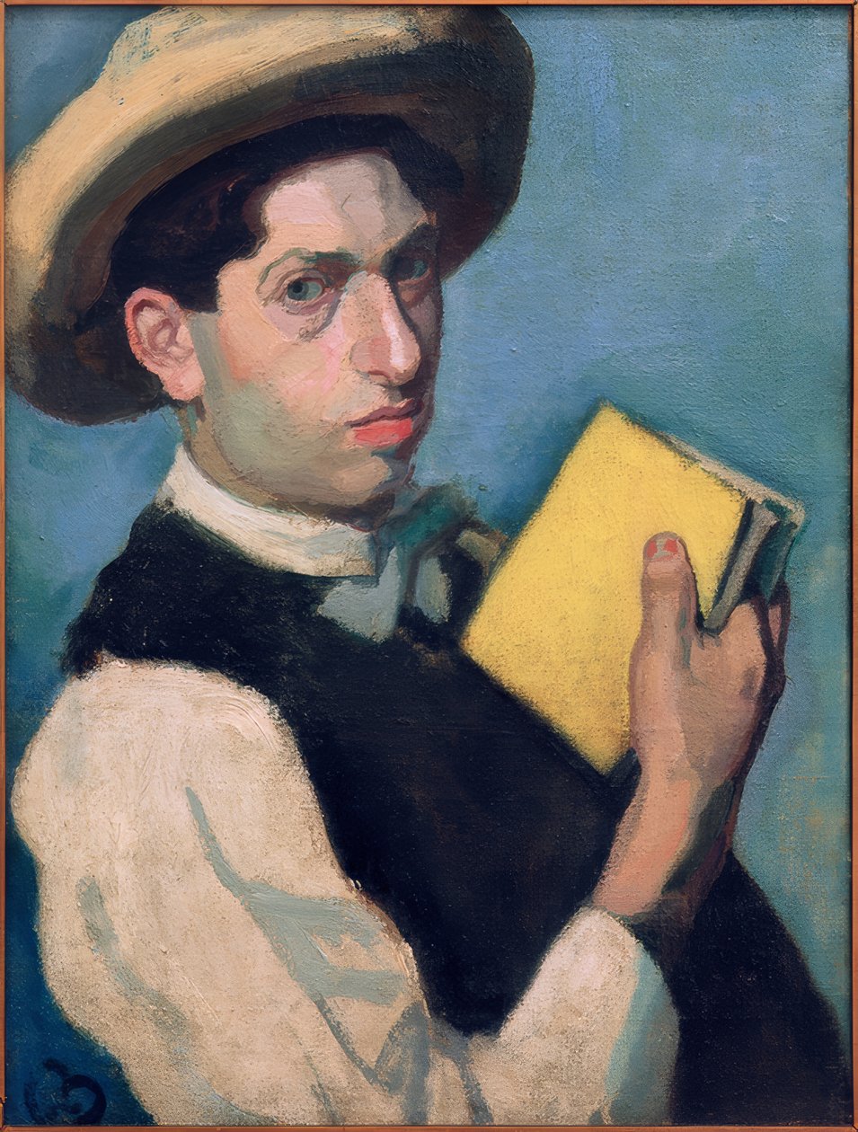 Self-Portrait with Straw Hat by Robert Bereny
