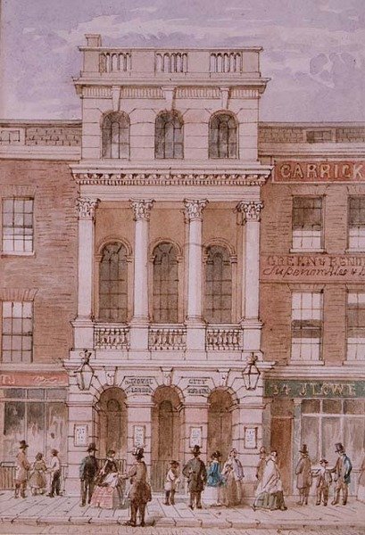 City of London Theatre, Bishopsgate by Robert Blemell (attr. to) Schnebbelie