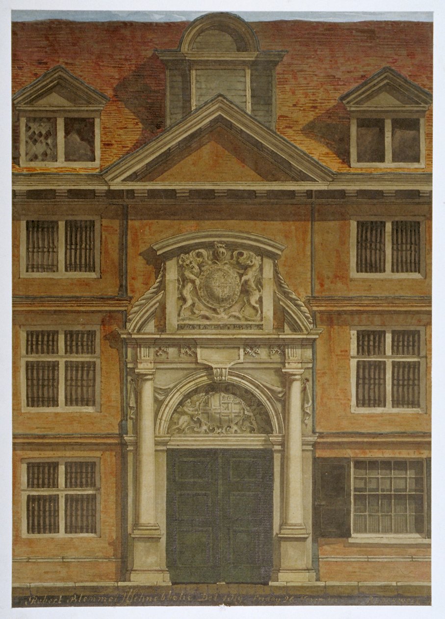 Blackwell Hall, City of London, 1819 by Robert Blemmell Schnebbelie