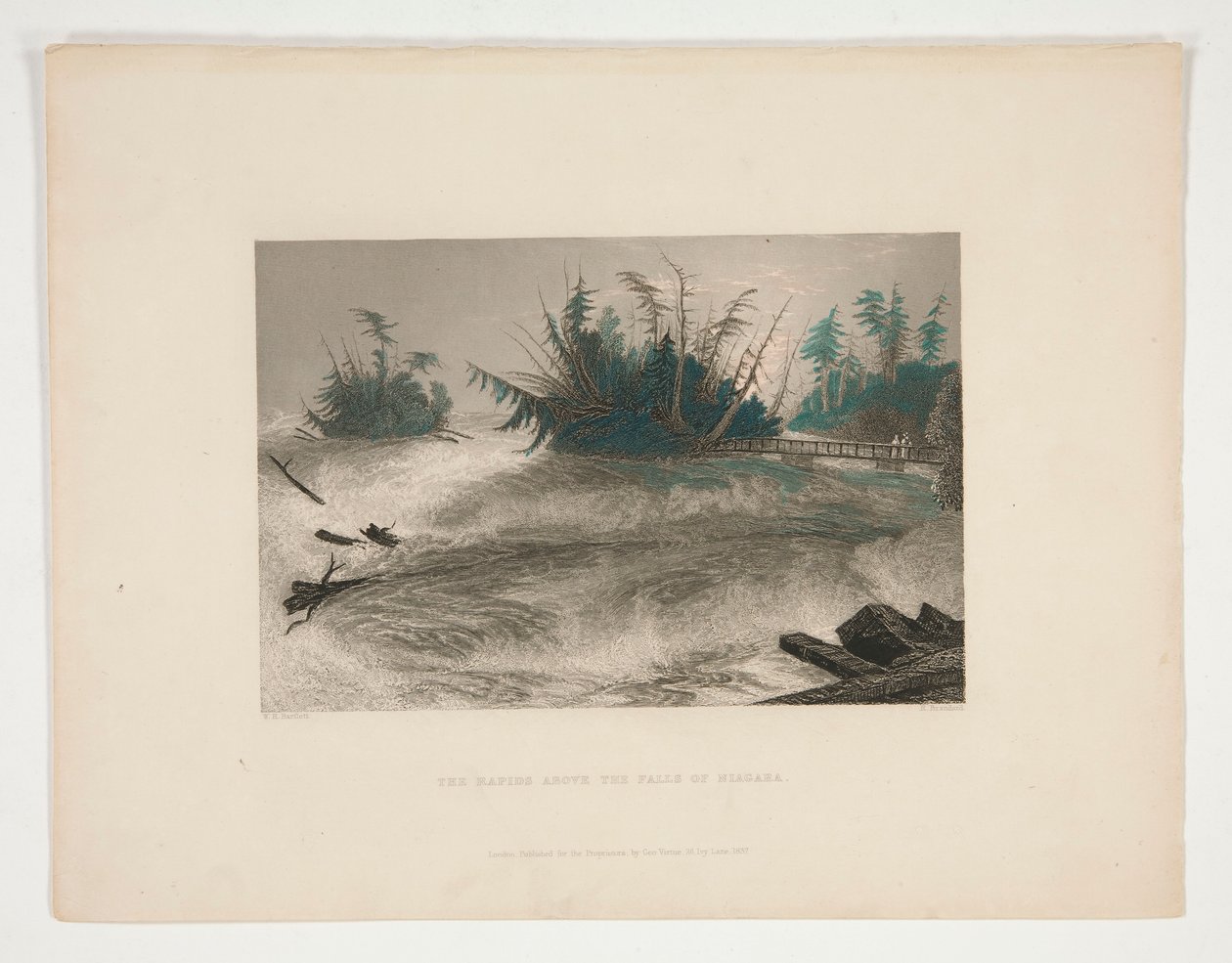 The Rapids Above the Falls of Niagara, Illustration for Nathaniel Parker Willis by Robert Brandard