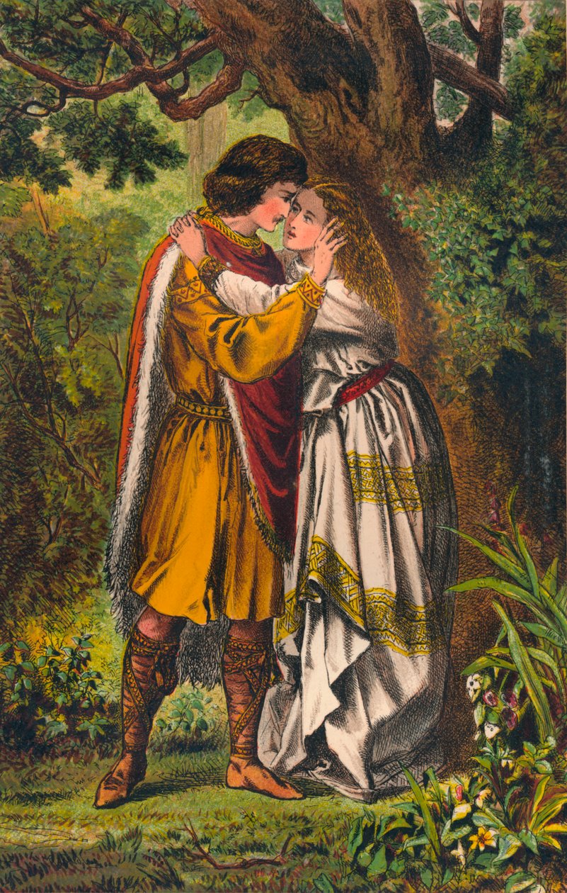 Posthumus. My Queen! My Mistress! O Lady Weep No More. Cymbeline: Act I, Scene I, c1875 by Robert Charles Dudley