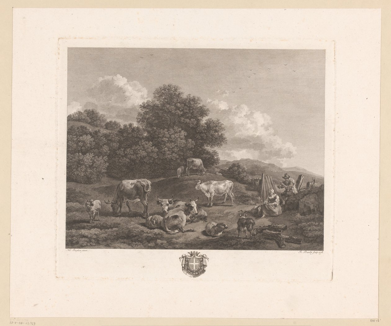 Landscape with Shepherds and Cattle by Robert Daudet (II)