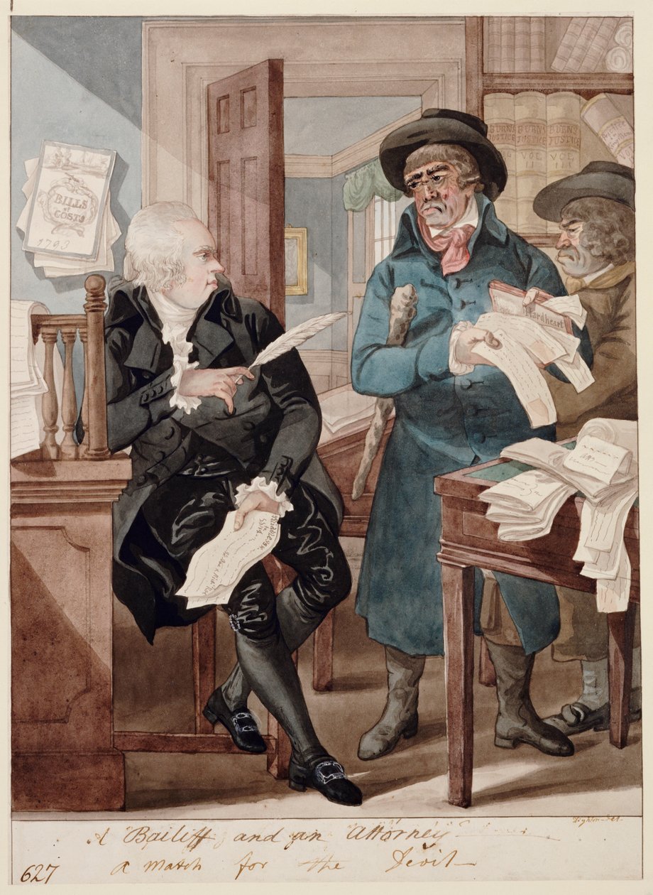 A Bailiff and an Attorney - a Match for the Devil by Robert Dighton