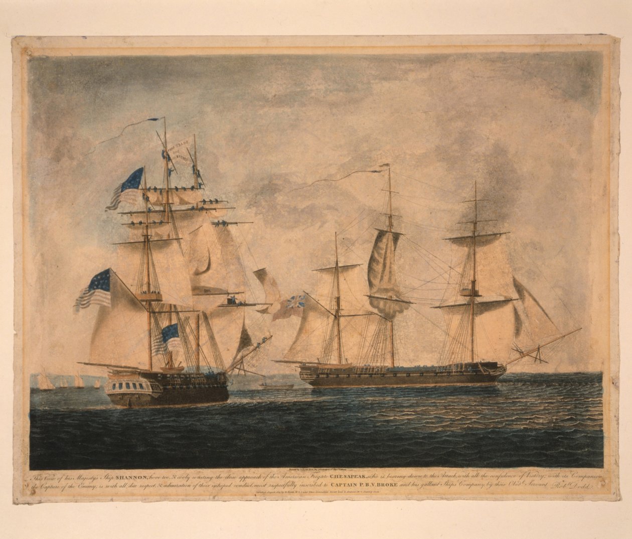 HMS Shannon Captures USS Chesapeake, 1 June 1813 by Robert Dodd