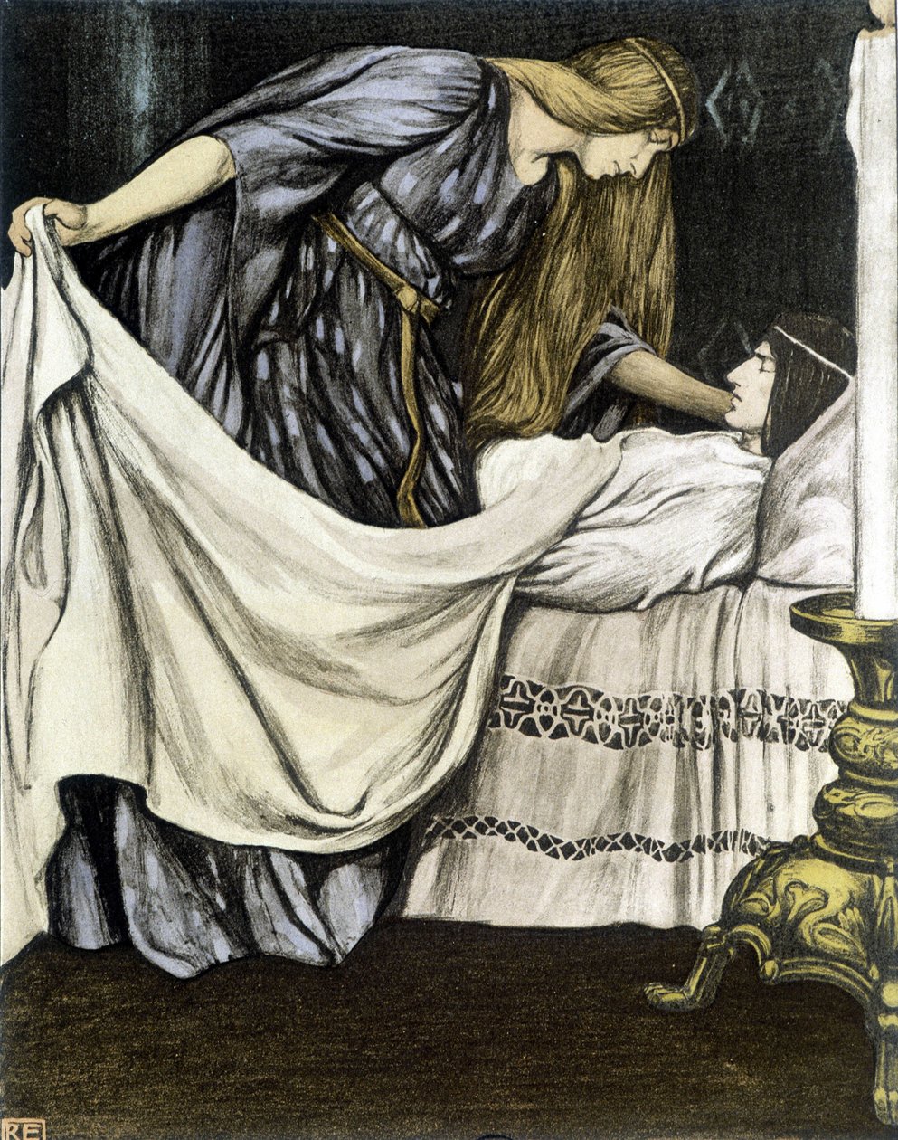 The Death of Tristan - in The Roman of Tristan and Iseult, by Robert Engels by Robert Engels