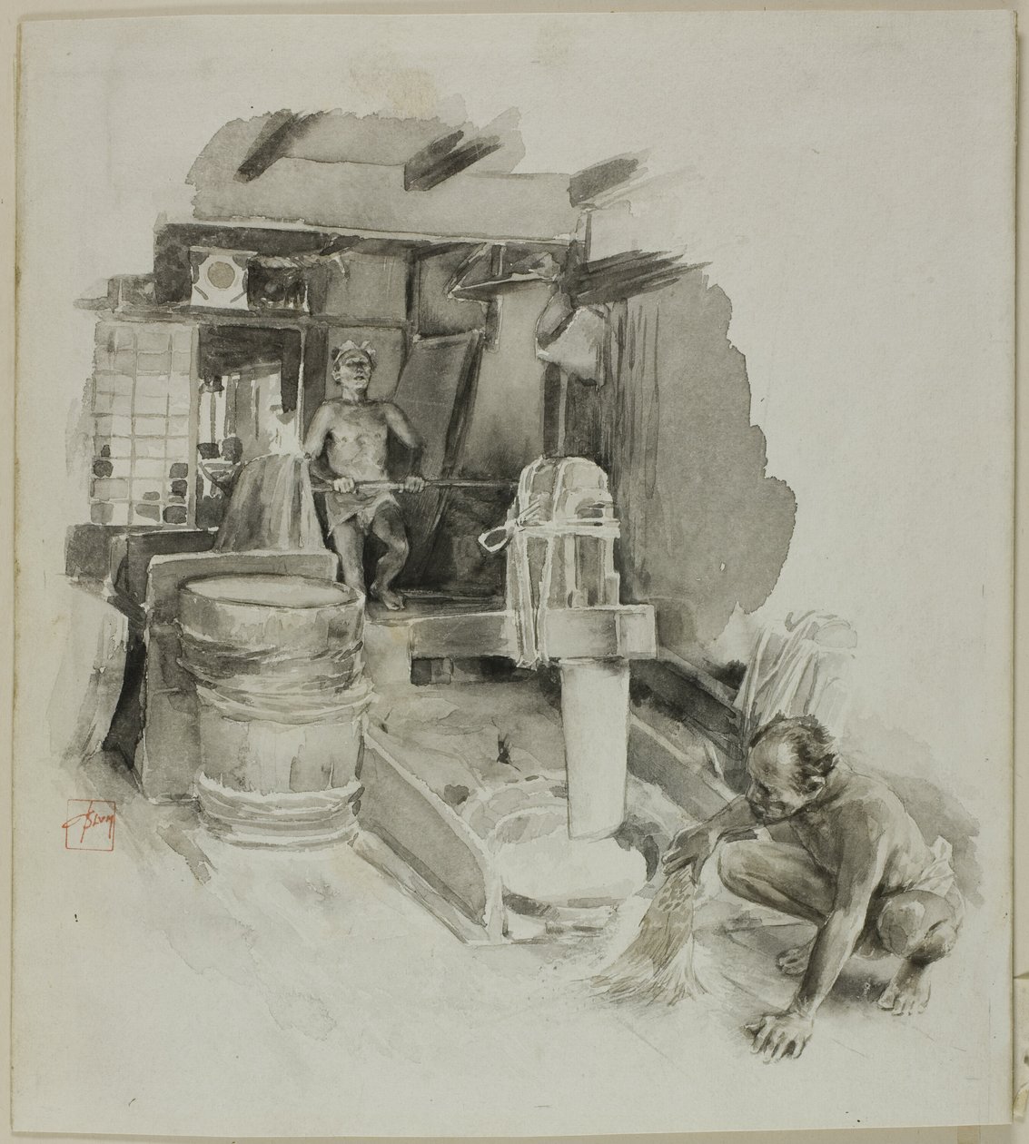 Pestling the Paddy by Robert Frederick Blum