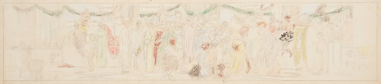 Study for a Procession, “Vintage Festival,” Mendelssohn Glee Club, New York, NY by Robert Frederick Blum