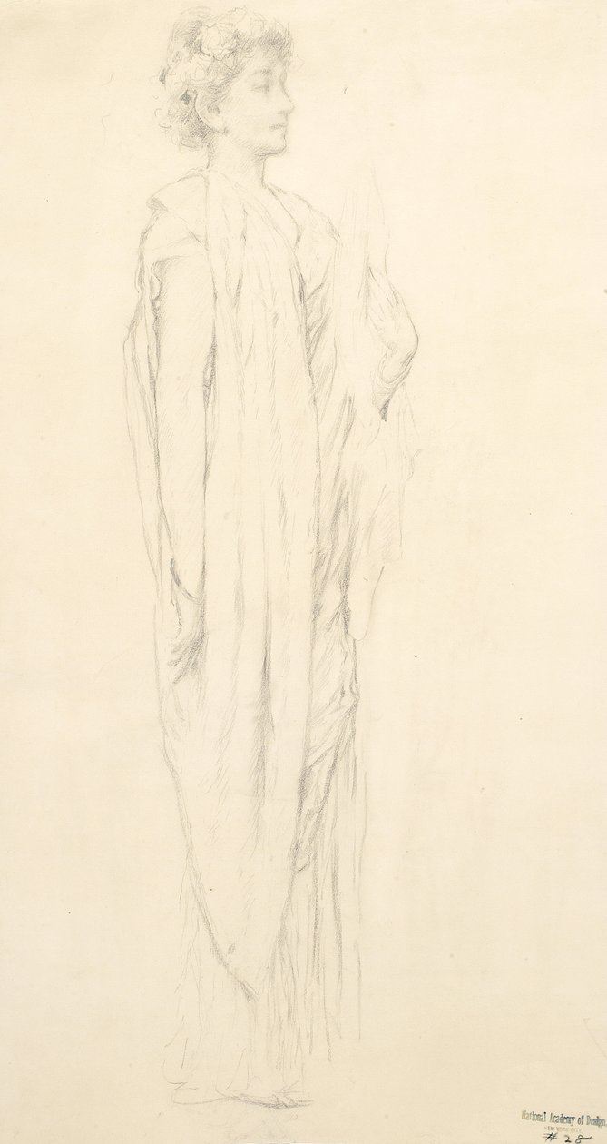 Study of Draped Female Figure for Moods to Music Mural by Robert Frederick Blum