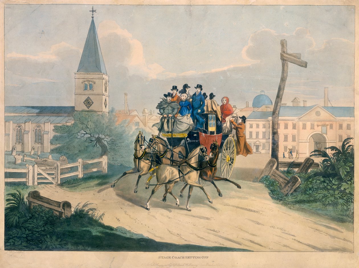Stage Coach Setting Off by Robert Havell