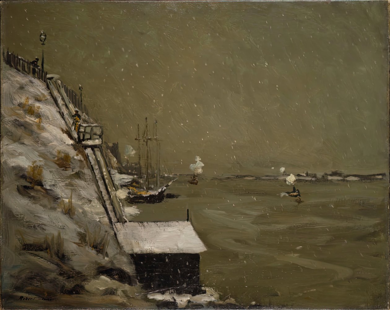 East River Embankment, Winter by Robert Henri