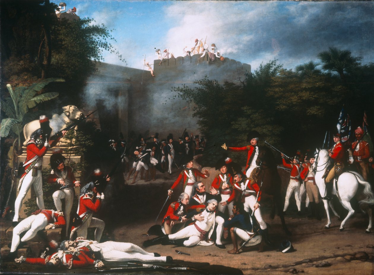 The Death of Colonel Moorehouse at the Storming of the Pettah Gate of Bangalore on 7th March 1791 by Robert Home