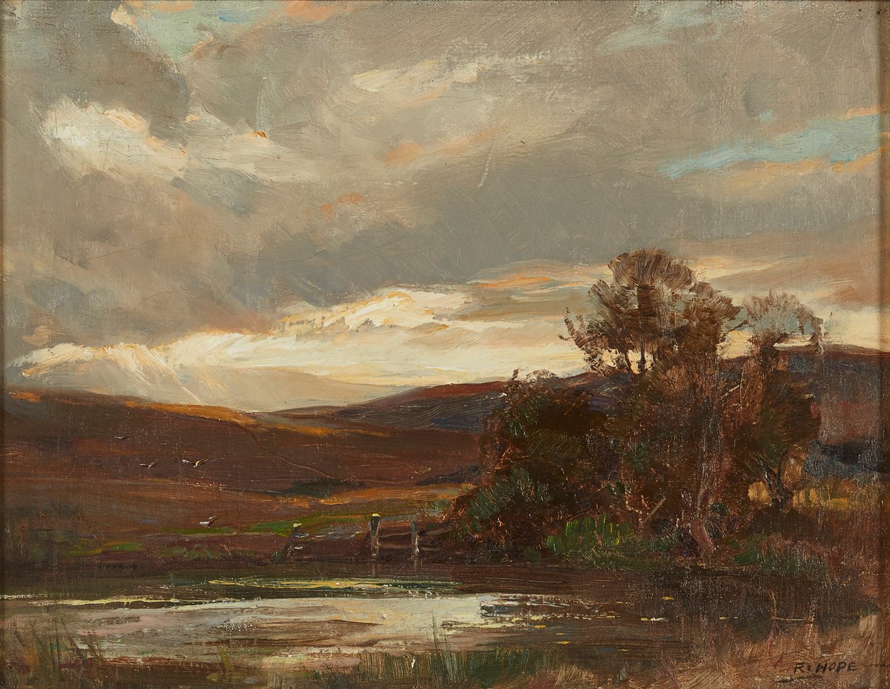 Evening On the Swire Road, Ettrick Bridge by Robert Hope