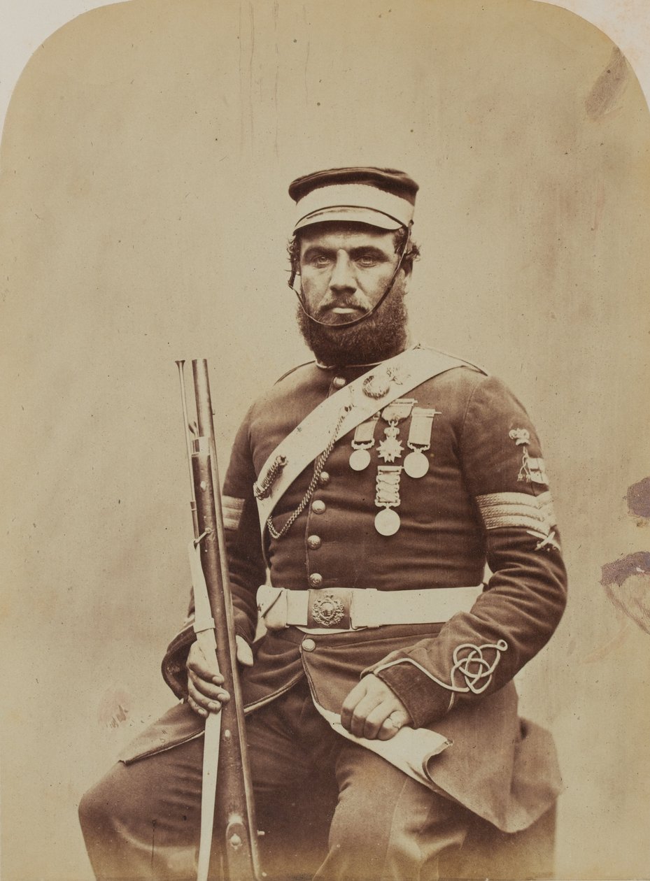 Colour-Sergeant J. Stanton, Royal Sappers and Miners (1856) by Robert Howlett