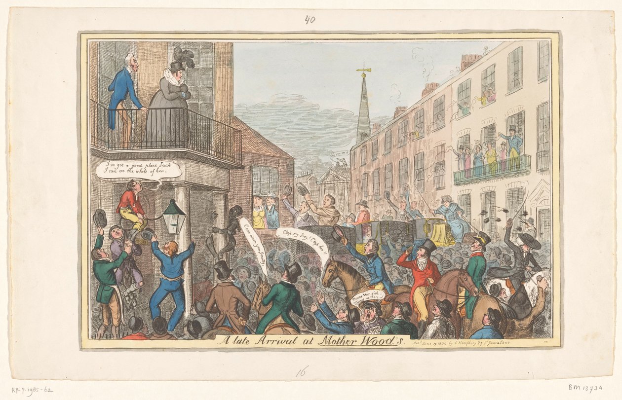 Caricature of Princess Caroline, 1820 (A Late Arrival at Mother Wood