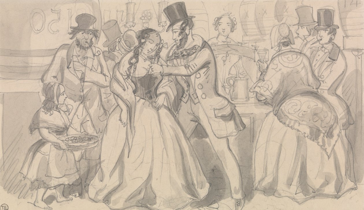 Public Refreshment in Low Society by Robert Isaac Cruikshank