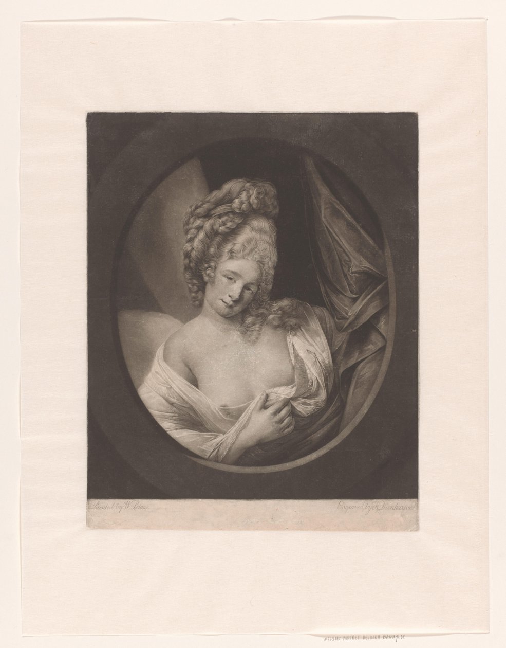 Portrait of a Woman with a Partially Covered Décolleté in a Boudoir, Possibly Catherine Bampfylde by Robert John Dunkarton