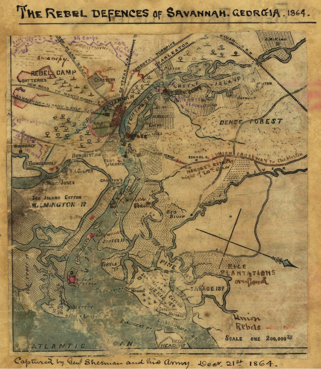 Attack on Fort Pulaski, Savannah, Georgia, April 1862 by Robert Knox Sneden