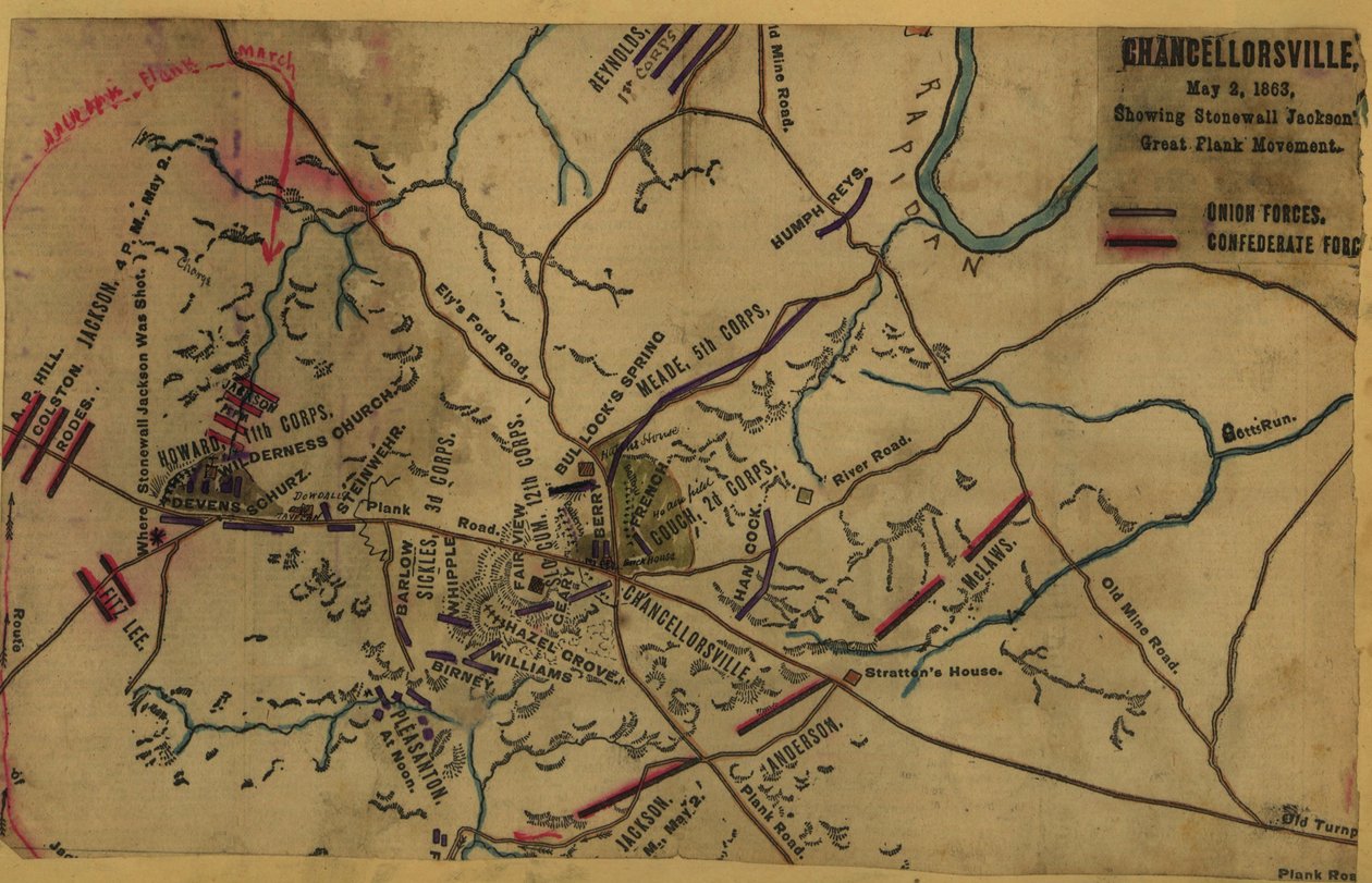 Chancellorsville, May 2, 1863, Showing Stonewall Jackson