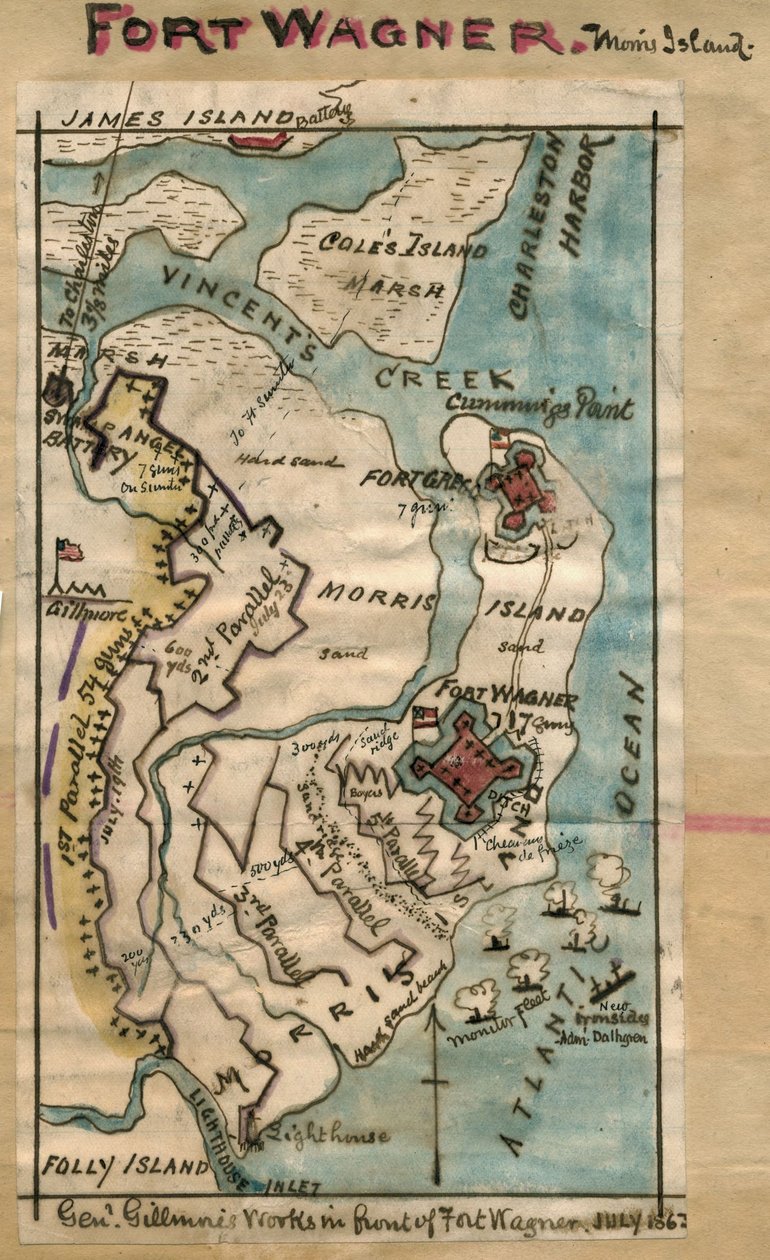 Fort Wagner, Morris Island by Robert Knox Sneden