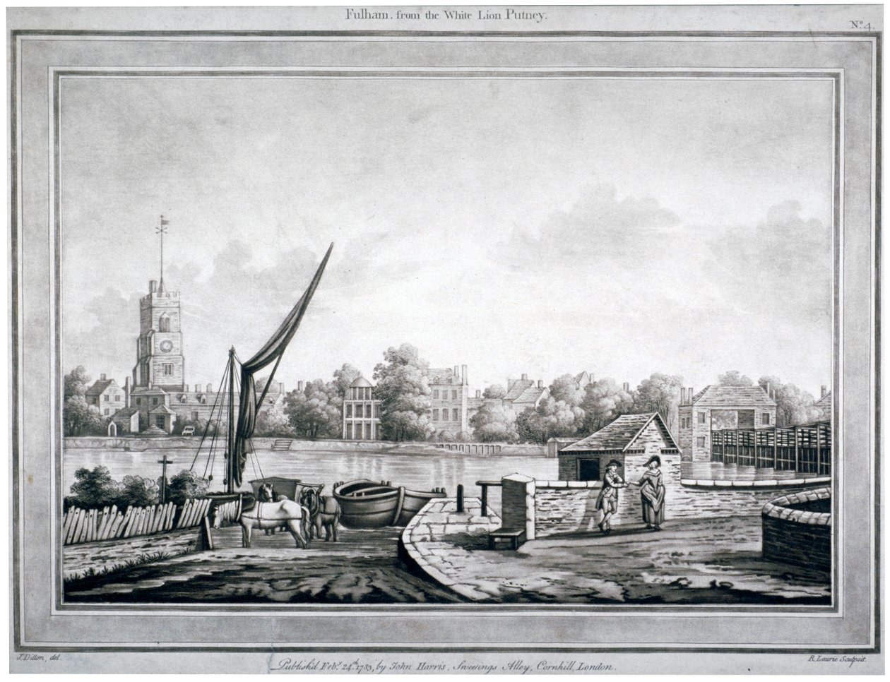 View of Fulham from the White Lion Inn, Putney, London by Robert Laurie