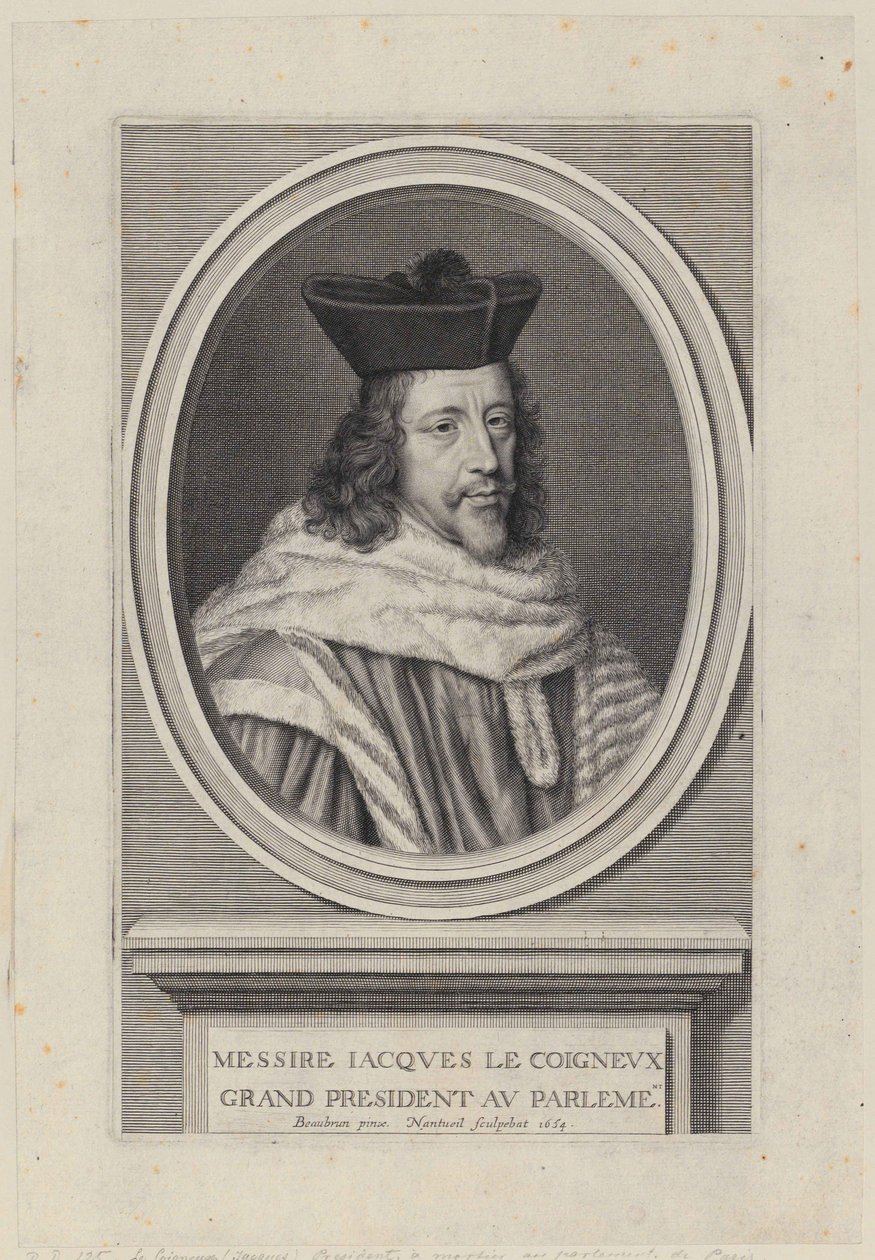 Portrait of Jacques Le Coigneux by Robert Nanteuil