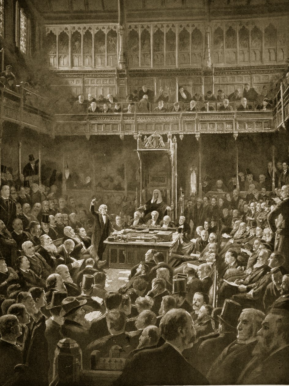 Gladstone Introducing the Home-Rule Bill, February 1893 by Robert Ponsonby Staples