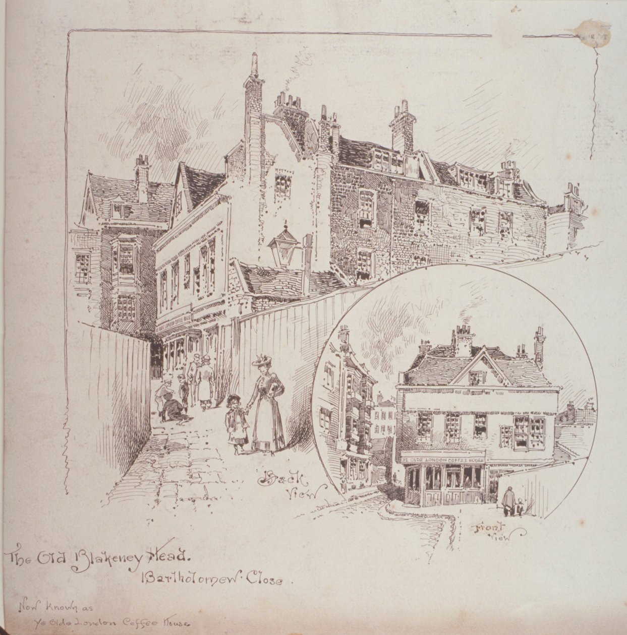 Back View of the Old Blakeney Head Inn, Bartholomew Close, London, c.1900 by Robert Randoll