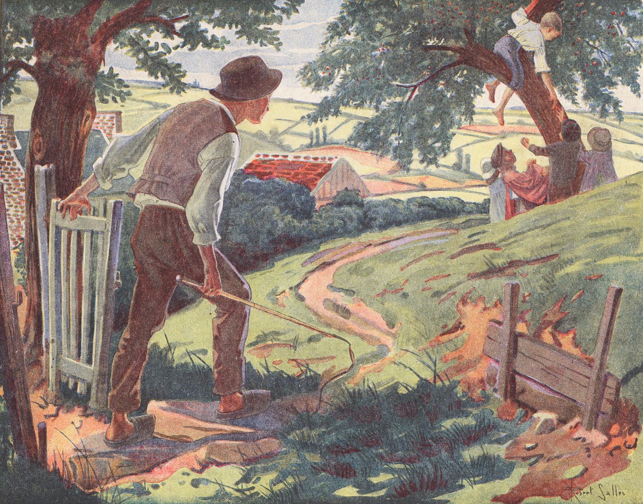 Children Scrumping Cherries by Robert Salles