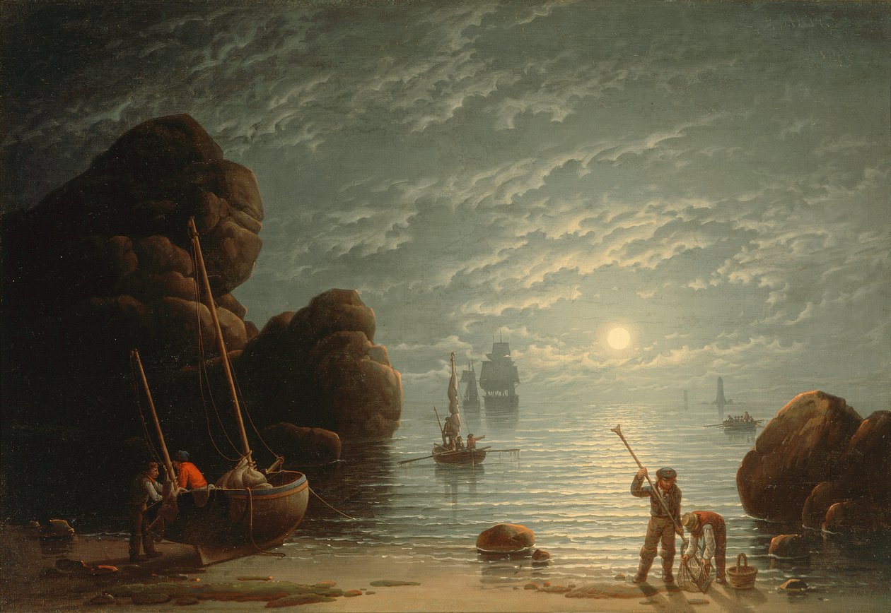 Moonlight Coastal Scene by Robert Salmon
