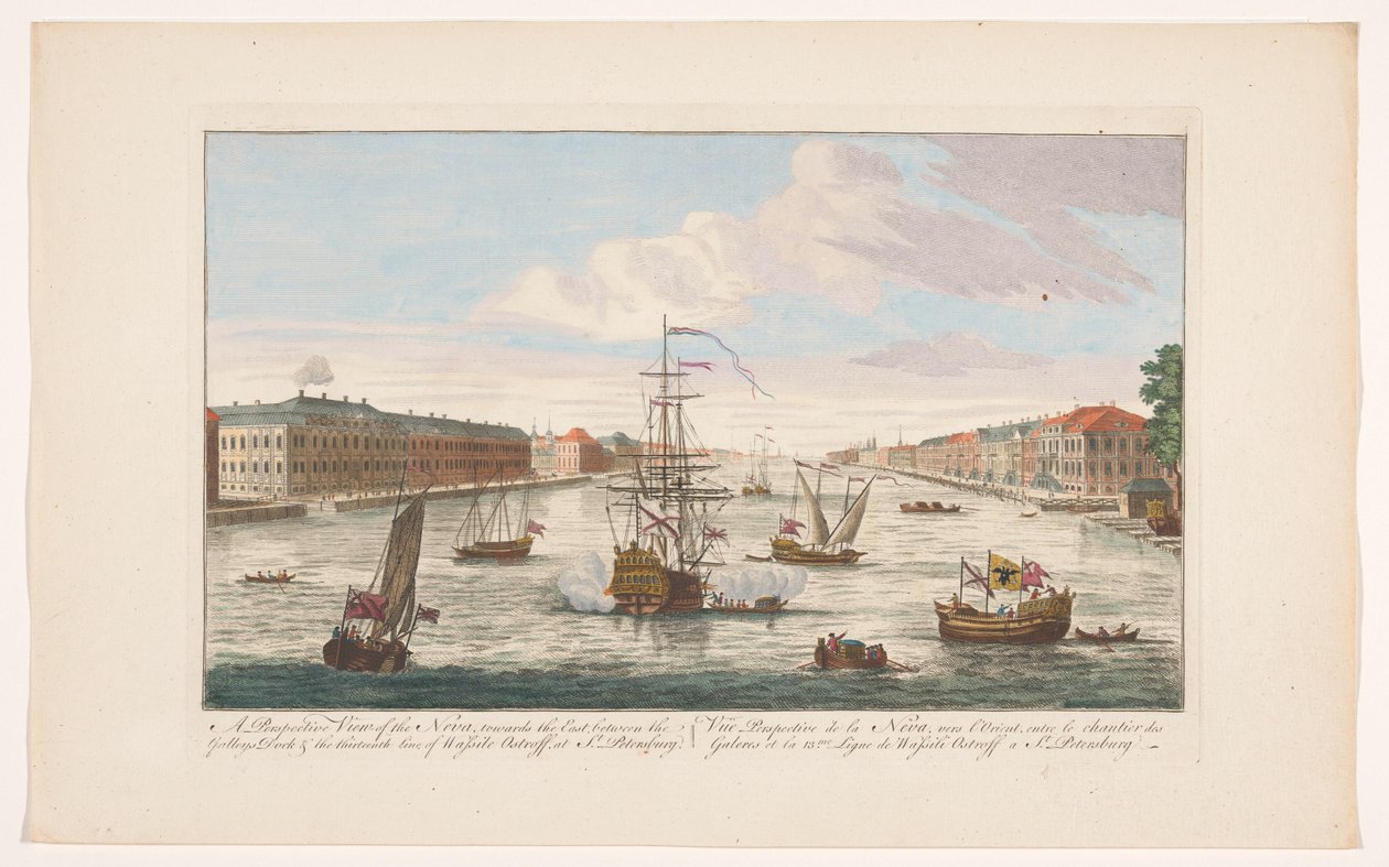 View of the Neva River in Saint Petersburg from the West Side by Robert Sayer (possibly)