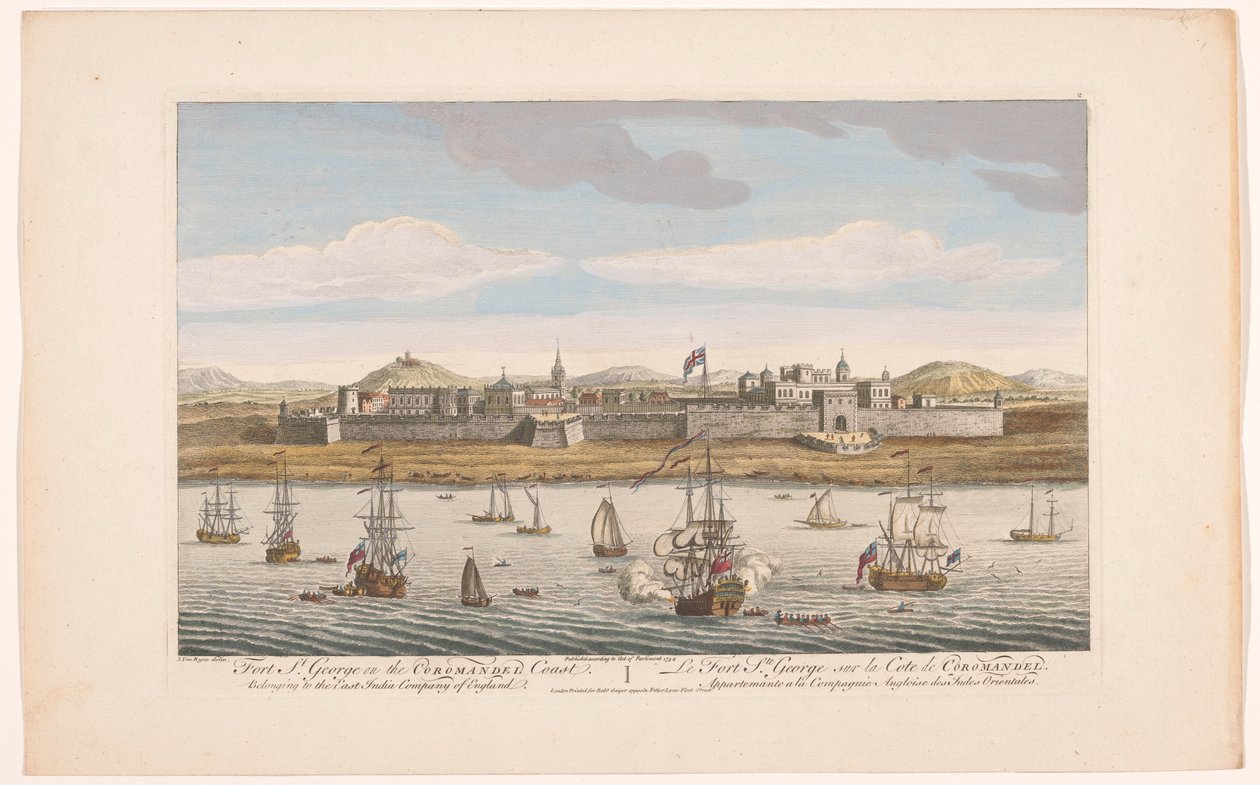 View of Fort Saint George in Madras (Settlements of the VOC) by Robert Sayer