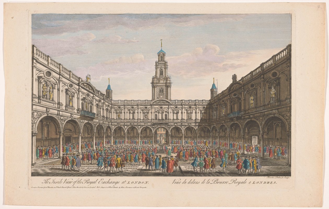 View of the Interior of the Royal Exchange in London (series title: London) by Robert Sayer